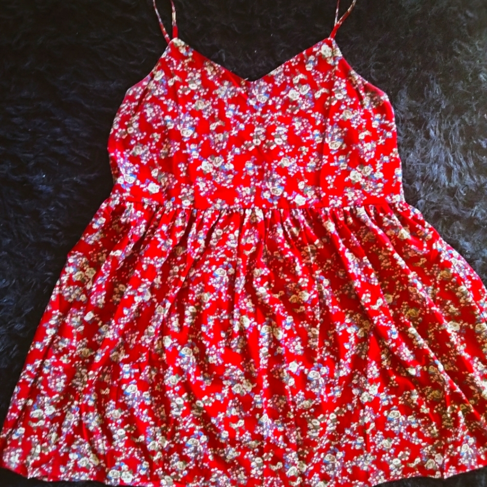 Soft comfy red flower dress